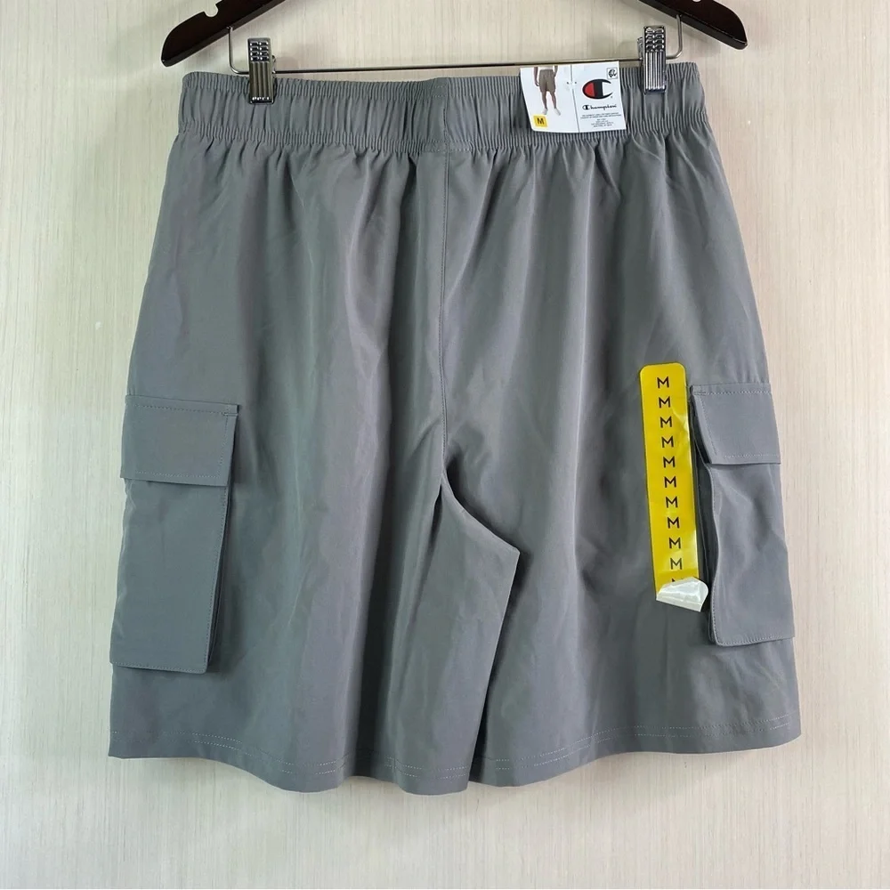 NWT Champion Men's Performance Woven 8” Inseam Cargo Shorts Stone Grey Medium
